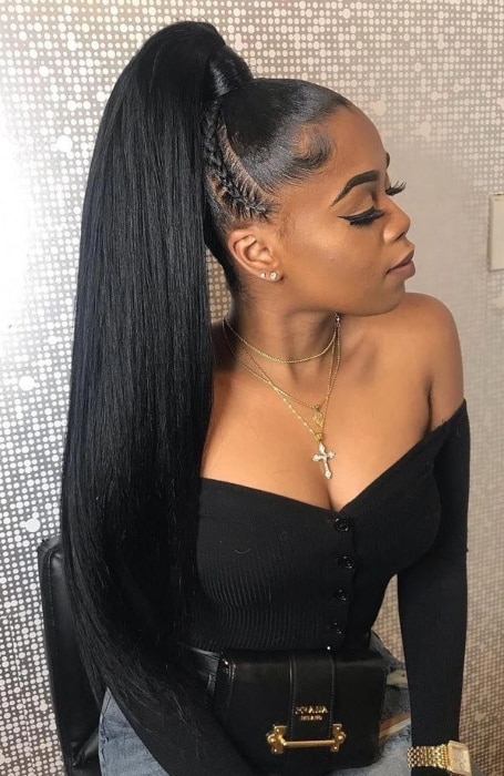 High Braided Ponytail Weave 