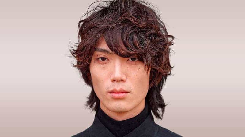 Image of Permed mullet Korean hairstyle male