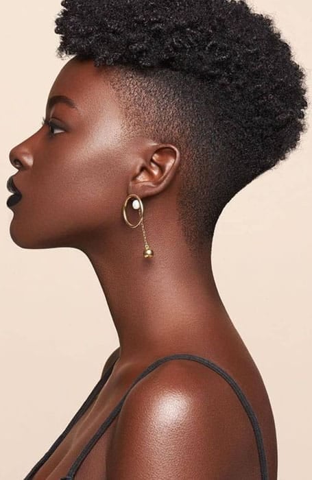 Natural Hair With Tapered Cut And Volume On Top