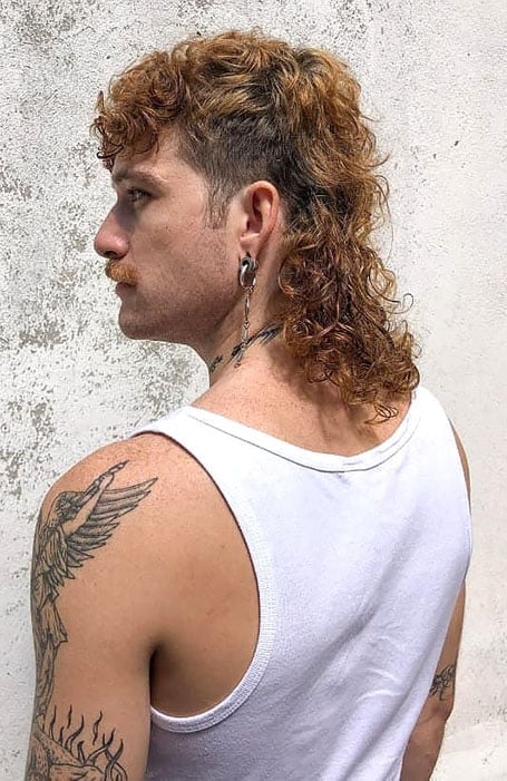 Permed Mullet With Bleached Hair