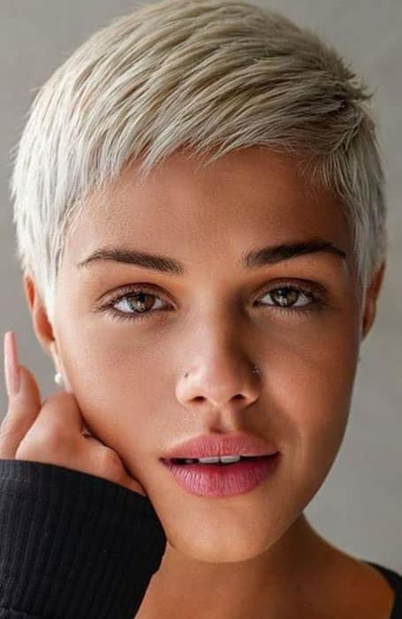 Straight Platinum Blonde Pixie