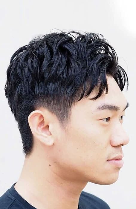 Textured Two Block Permed Haircut