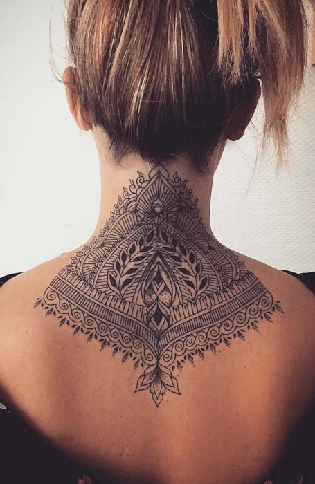 Tribal Neck Tattoo