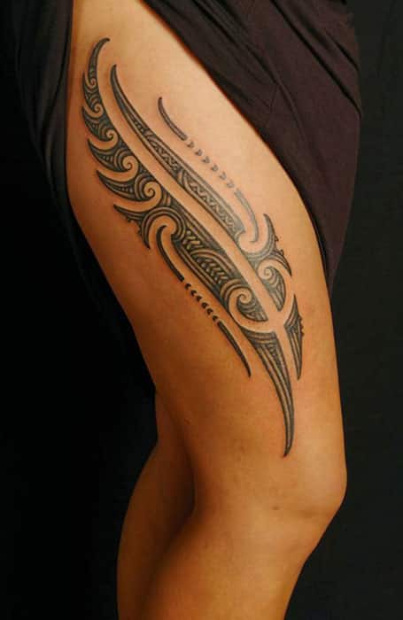 Tribal Thigh Tattoo