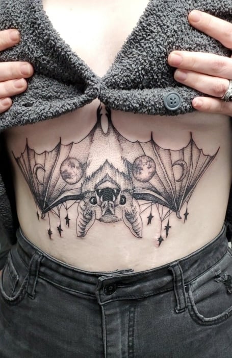 Bat Sternum Tattoo