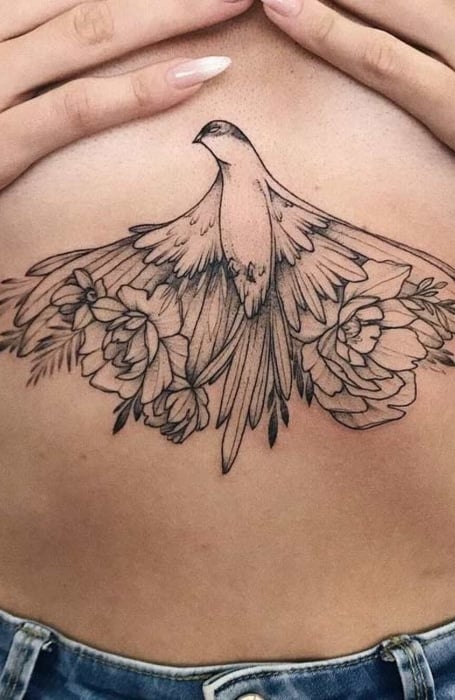 Bird Sternum Tattoo