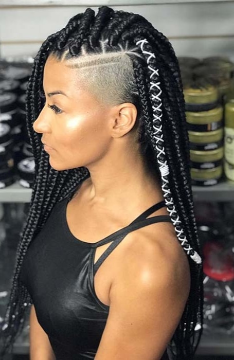 Jumbo Braids with Fade