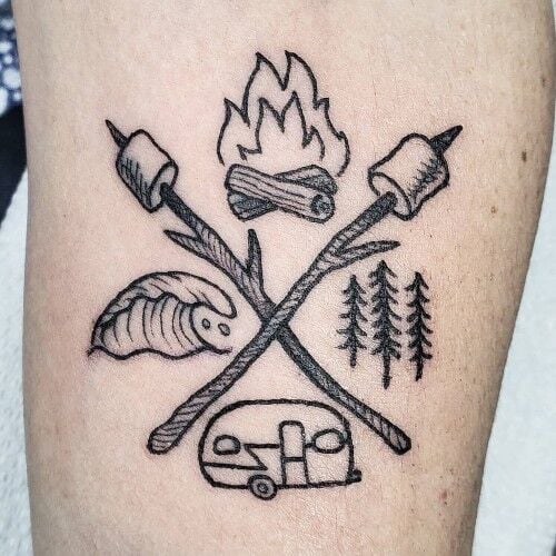 Camping Tattoos For Men 2