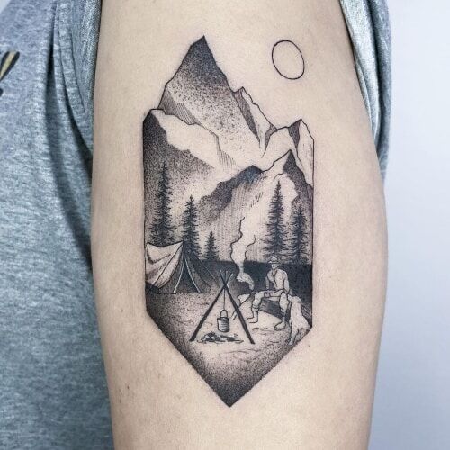 Camping Tattoos For Men