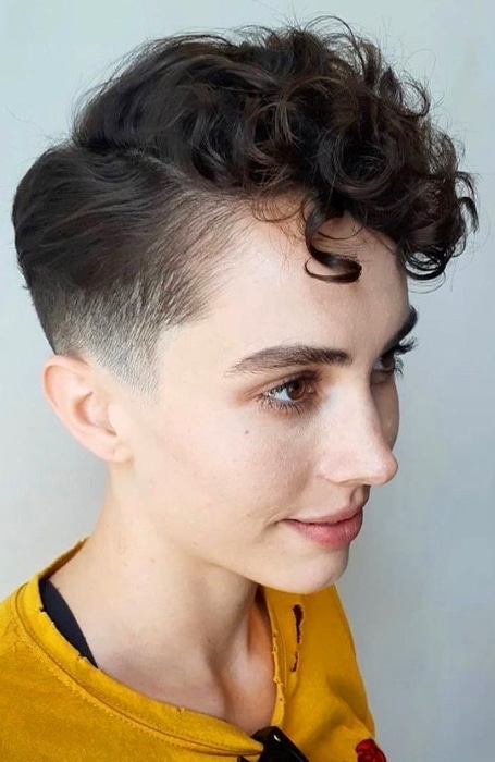 Curly Hair With Fade 