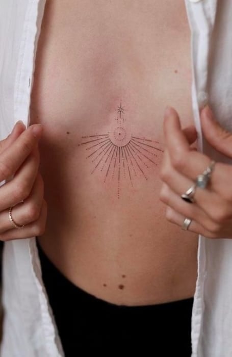 Dainty Sternum Tattoos