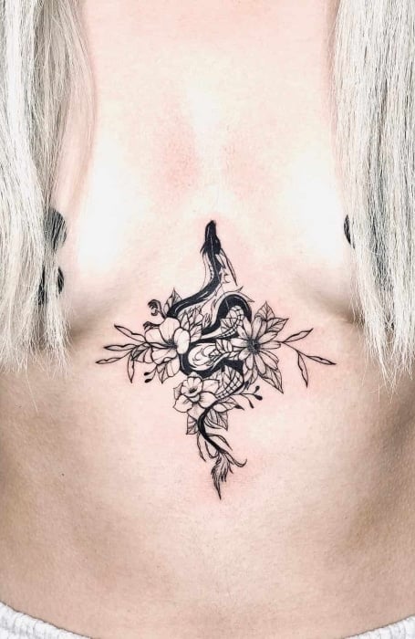 Dragon Sternum Tattoo1