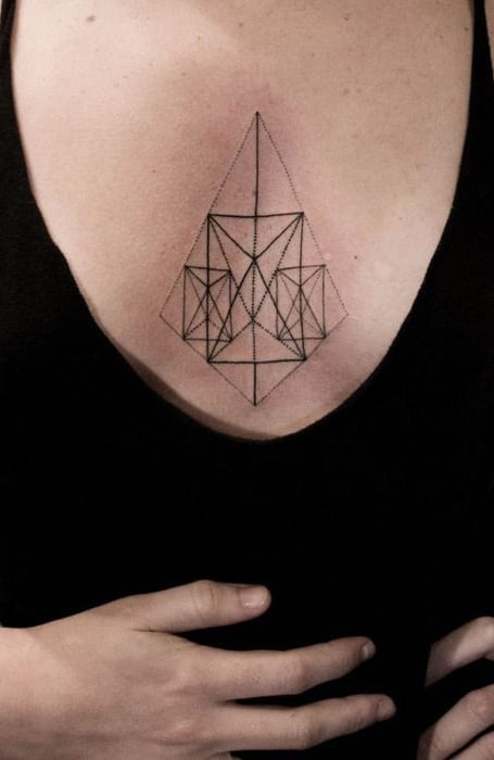 Geometric Sternum Tattoo2