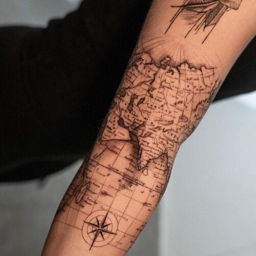 Map Tattoos For Men 2