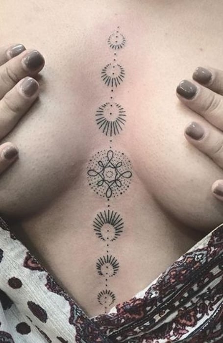 Moon Sternum Tattoo