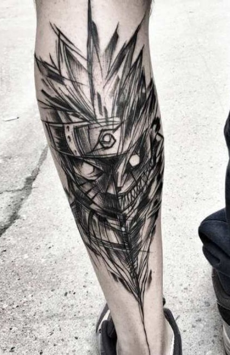 Naruto Leg Tattoos