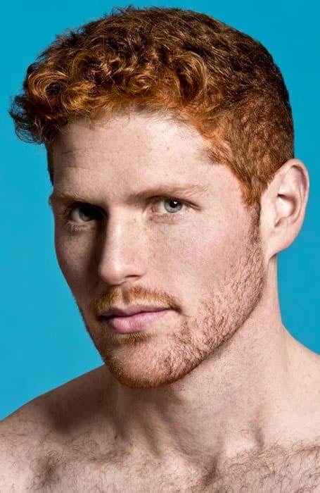 Short Tight Curls Ginger Hair Men