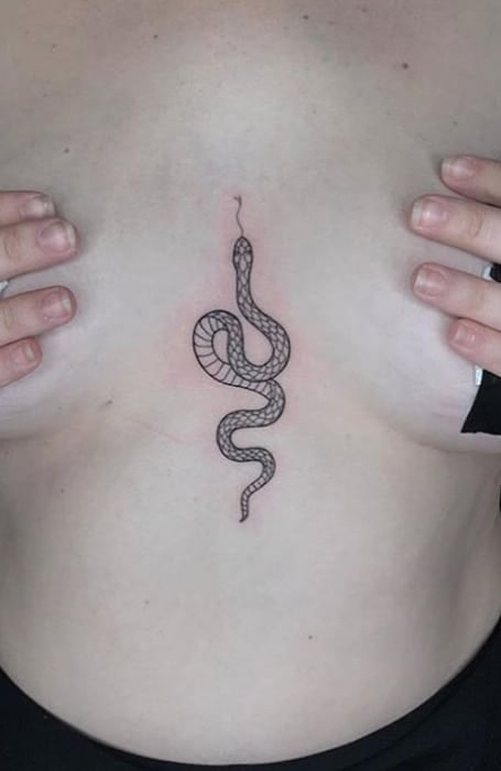 Snake Sternum Tattoo (1)
