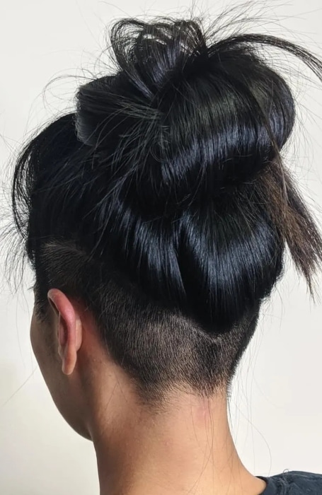 Undercut With Straight Black Hair