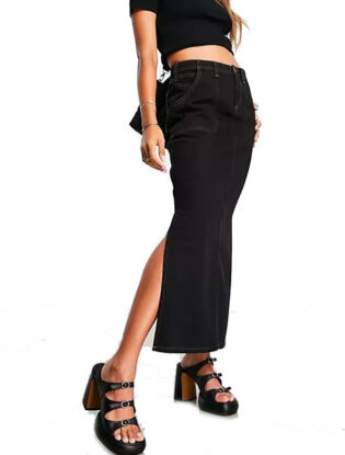 Blck Denim Midi