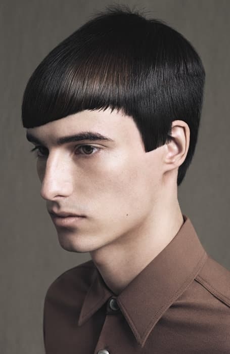 Blunt Cut With Angular Fringe - Emo Hairstyles for guys