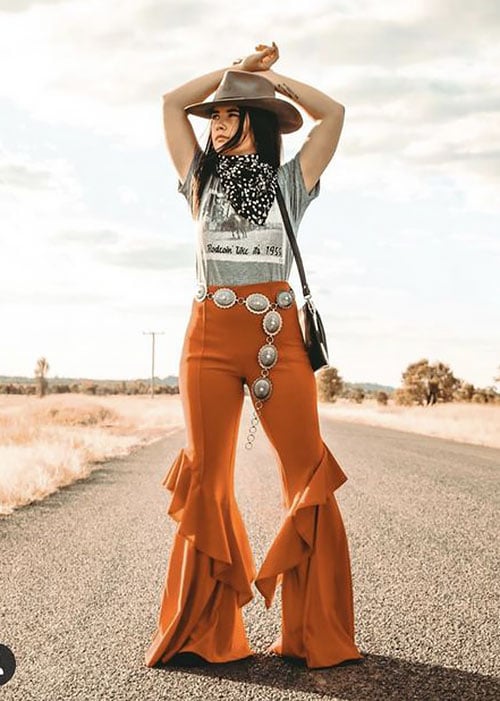 Flared Pants Country Outfit Women