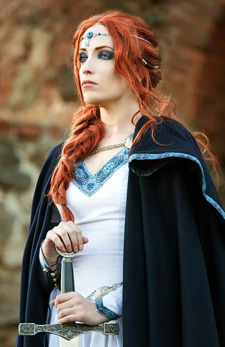 Ginger Hair Viking Hairstyle for women