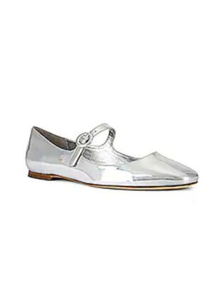 Silver Ballet Flats