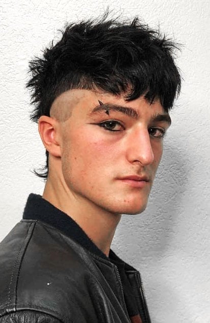 Messy Fohawk With Mid Fade Emo Hairstyles for guys