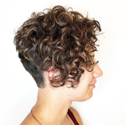 Short Curly Hair With Nape Undercut