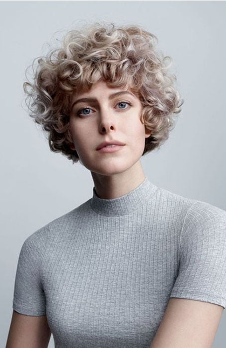 Short Curly Platinum Blonde Hair