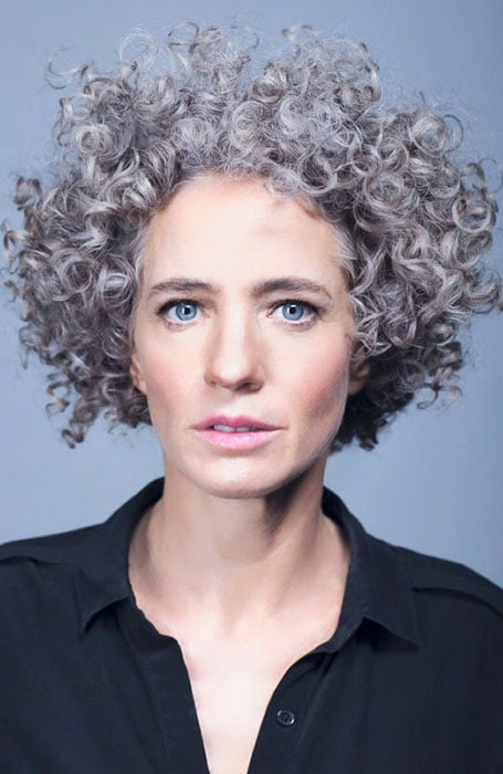 Short Curly Silver Bob