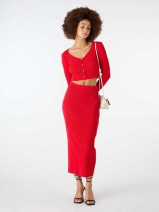 Franklin Midi Skirt In Red 80s