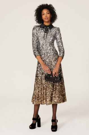 Sequin Shirtdress 80s Fashion