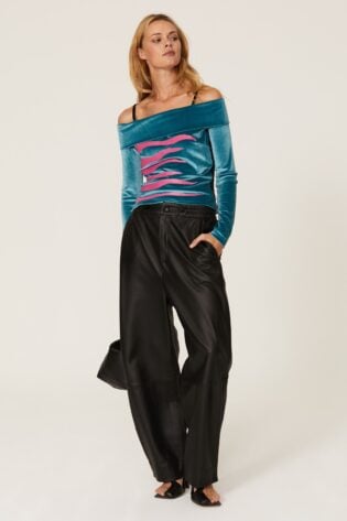 Velvet Off The Shoulder Top 80s