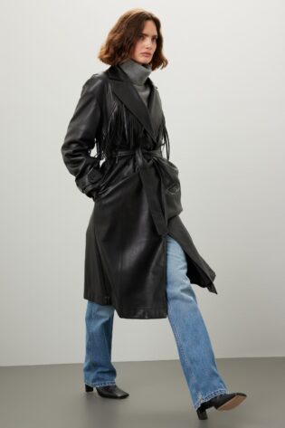 Black Leather Coat Fashion Trend