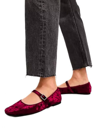 Burgundy. Flats