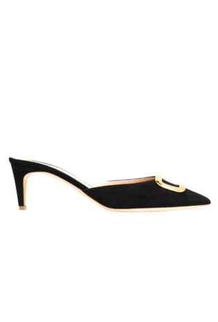 Blk Pointy Toe Mules