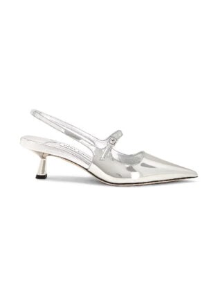 Silver Patent Pumps