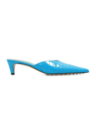 Blue Pointy Mules
