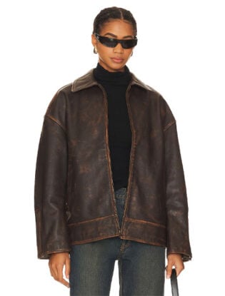 Brown 80s Leather Jacket
