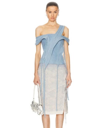 Denim Asymmetrical Top