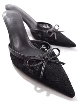 Lace Pointy Mules