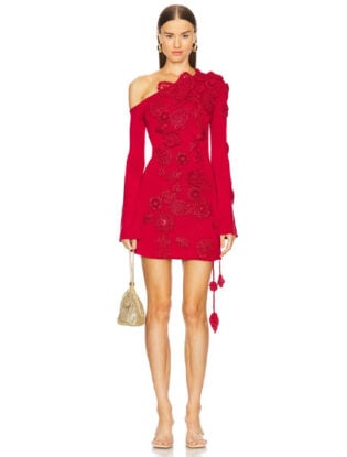 Textured Red Dress
